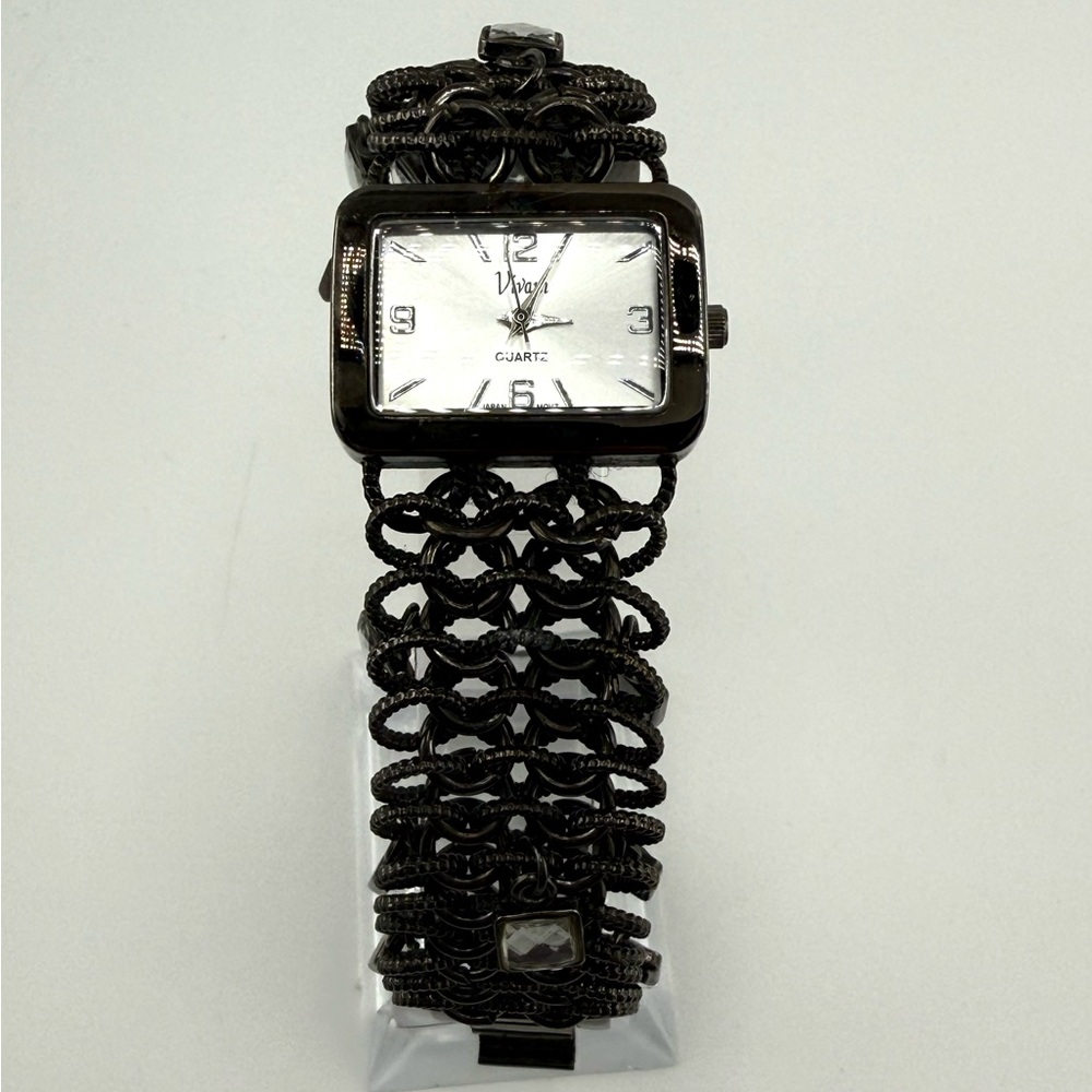 Vinani MOP Face Quartz Watch With Bezel Set CZ Stones New Battery
